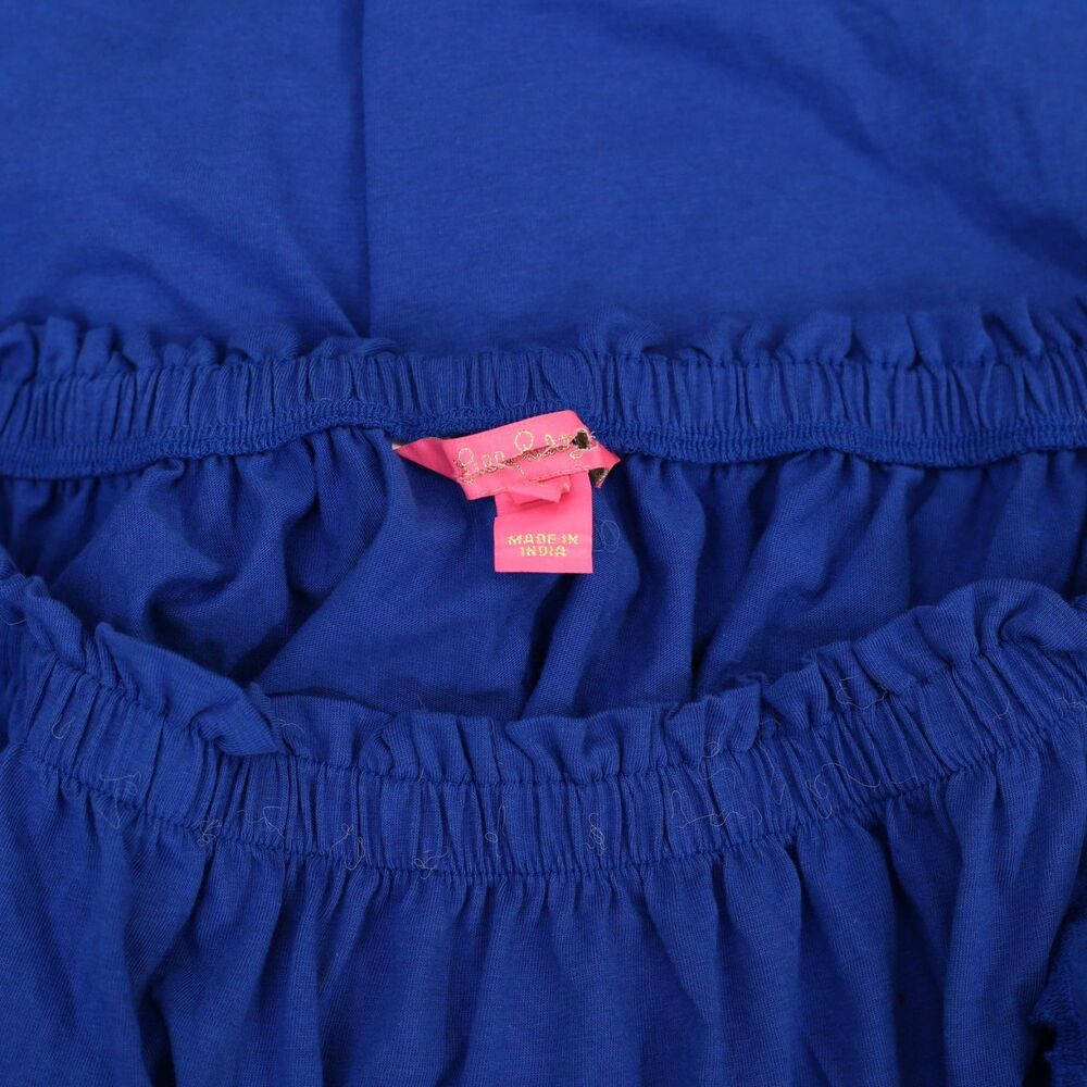 Lilly Pulitzer Fayette Off-The-Shoulder Blouse Top Crochet Ruffle Blue XL 287602 - Picture 9 of 9
